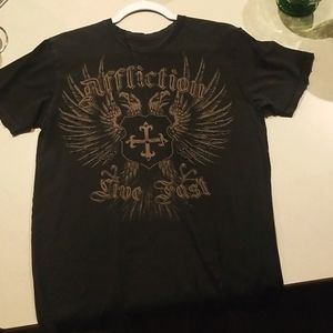 Black Affliction Brown Design MEDIUM Shirt. Worn Once!!
